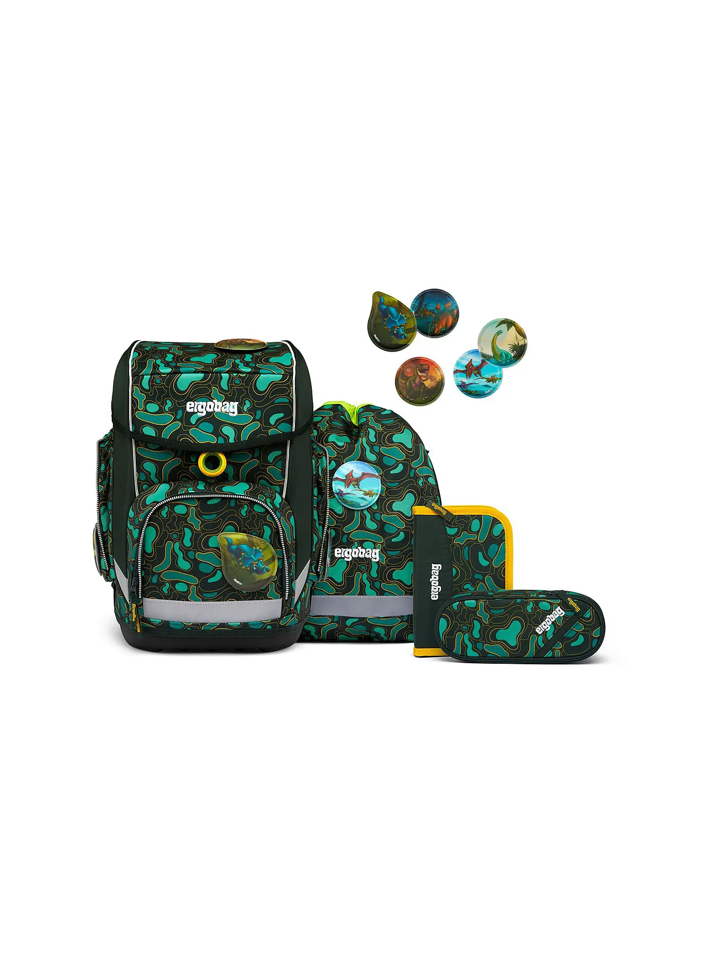ERGOBAG | Schultaschen Set 5tlg Cubo Tribaeratops | 